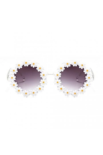 CUHZA Lunettes de soleil pour femmes, lunettes de soleil rondes marguerites classiques nobles femmes/hommes belles lunettes d