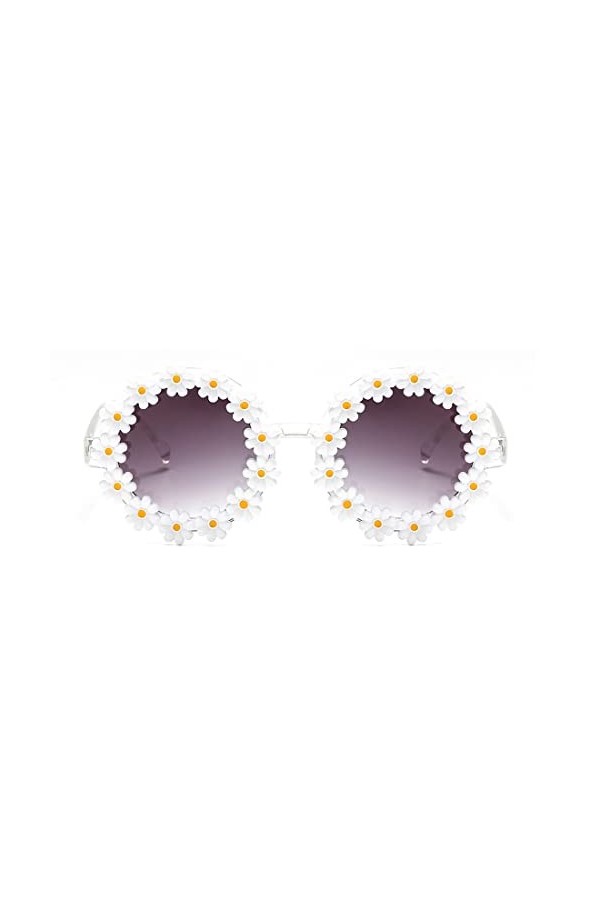 CUHZA Lunettes de soleil pour femmes, lunettes de soleil rondes marguerites classiques nobles femmes/hommes belles lunettes d