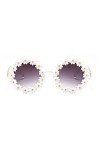 CUHZA Lunettes de soleil pour femmes, lunettes de soleil rondes marguerites classiques nobles femmes/hommes belles lunettes d