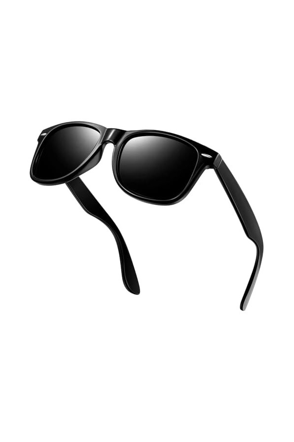 KANASTAL Lunettes de Soleil Polarisée Homme et Femme Rétro, Lunettes de Soleil Mode Vintage Carrées, Lunette UV400 Classique 