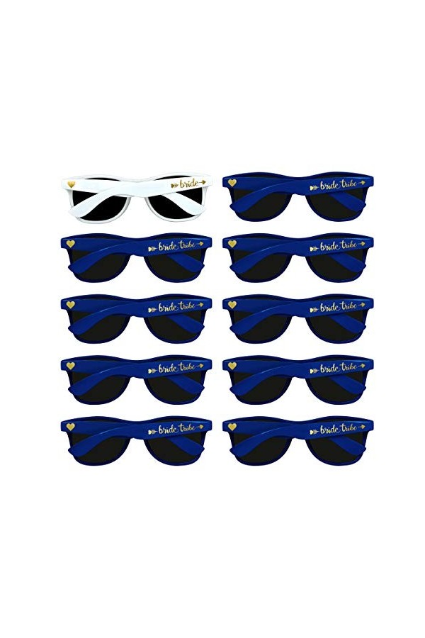 KUKIUUBK Lady&HOOME 母鸡派对太阳镜套装塑料太阳镜带新娘部落女士单身派对礼物, 海蓝色, 145mm YUYU