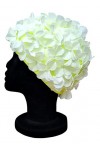Blue Reef Leo Floral Bonnet de bain classique rétro 3D Pétale de fleur Uni Joli Élégant Vintage Bonnet de bain Taille unique 