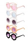 5 Paires Lunettes de Soleil Enfants Lunettes de Soleil Rondes Mignonnes Lunettes en Forme de Fleur Enfants Fille Garçon Cadea