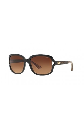 Coach Womens L149 Sunglasses HC8169 Black/Brown Plastic - Non-Polarized - 57mm