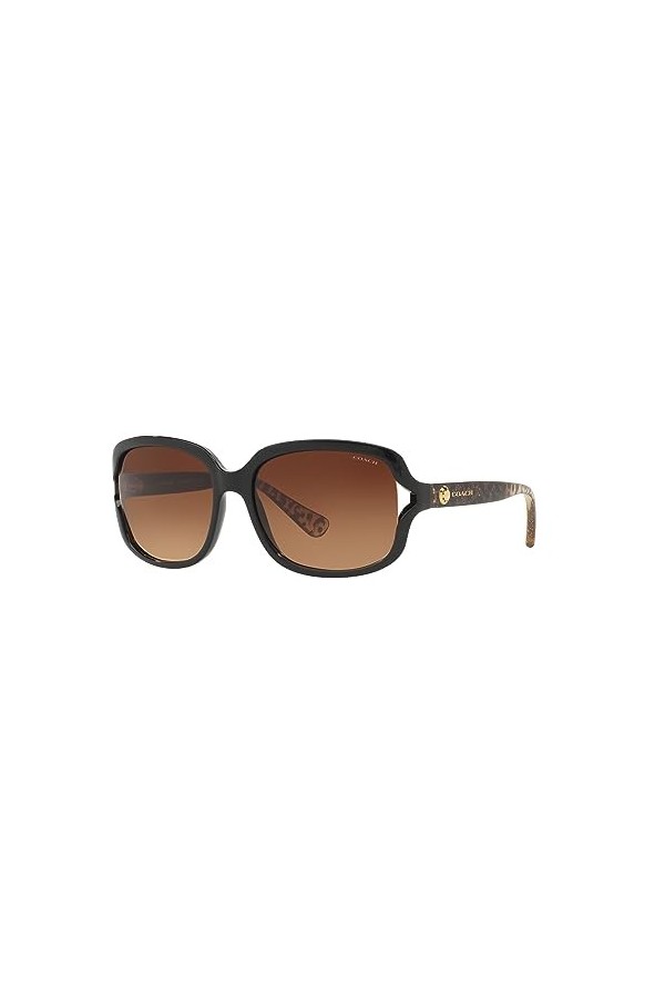 Coach Womens L149 Sunglasses HC8169 Black/Brown Plastic - Non-Polarized - 57mm