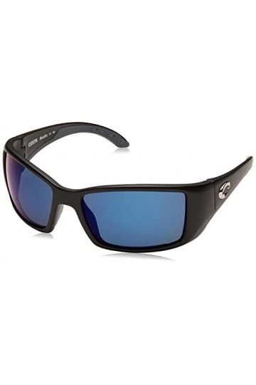 Costa Del Mar Blackfin Sunglasses, Black, Blue Mirror 580 Plastic Lens