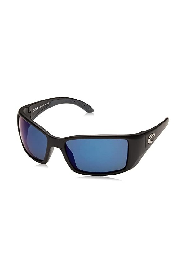 Costa Del Mar Blackfin Sunglasses, Black, Blue Mirror 580 Plastic Lens
