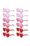 FANXIYA 12 Pack Lunettes De Soleil Coeur, Lunette Sans Monture Femme, Lunettes Rose Evjf pour Festival Accessoire, Heart Sung