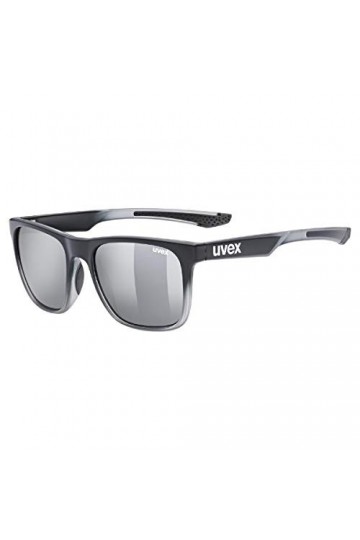 uvex Lgl 42 - Lunettes de Soleil pour Hommes et Femmes - Effet Miroir - Catégorie de Filtre 3 - Black Transparent/Silver - On