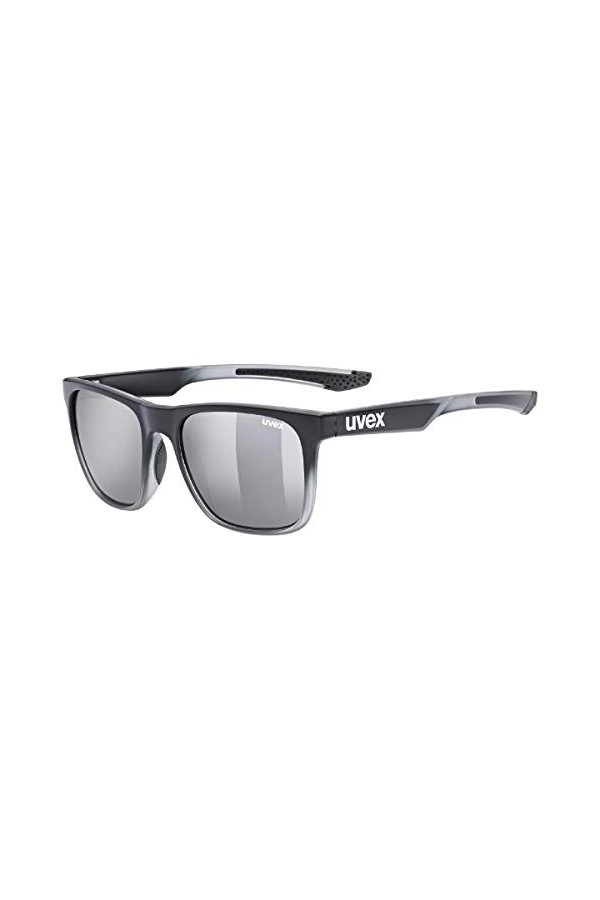 uvex Lgl 42 - Lunettes de Soleil pour Hommes et Femmes - Effet Miroir - Catégorie de Filtre 3 - Black Transparent/Silver - On