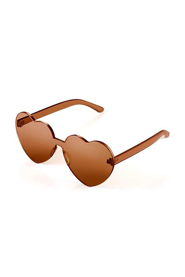 Maxdot Lunettes de soleil en forme de cœur, Revêtement holographique rose, Medium