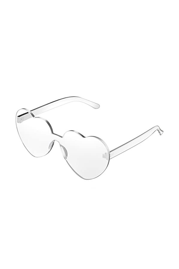 Maxdot Lunettes de soleil en forme de cœur, Revêtement holographique rose, Medium