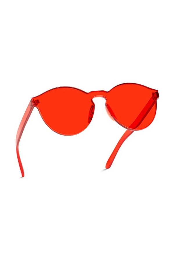 WearMe Pro – Lunettes de Soleil Colorées Monobloc Lunettes Une Pièce Rondes Super Rétro