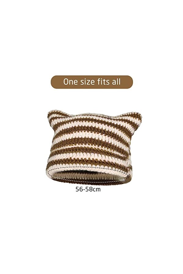 1 PièCe De Chapeau DOreille De Chat, Chapeau DHiver, Chapeau Baotou Tricoté, Bonnet Tricoté Avec Oreilles De Chat, Chapeau