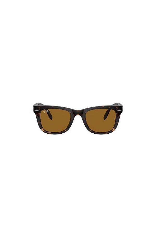Ray-Ban Folding Wayfarer Montures de Lunettes, Light Havana/Verres Tempered Glass Brown, 50 mm Homme