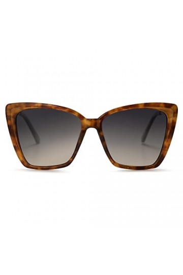 SOJOS Lunettes De Soleil Vintage Œil de Chat Pour Femmes Mode Rétro Lunettes de Soleil Polarisées Carrées Taille SJ2206