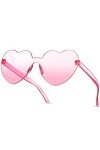Fiada Lunettes de Soleil Transparentes sans Monture Coeur Couleur Bonbon Rose 