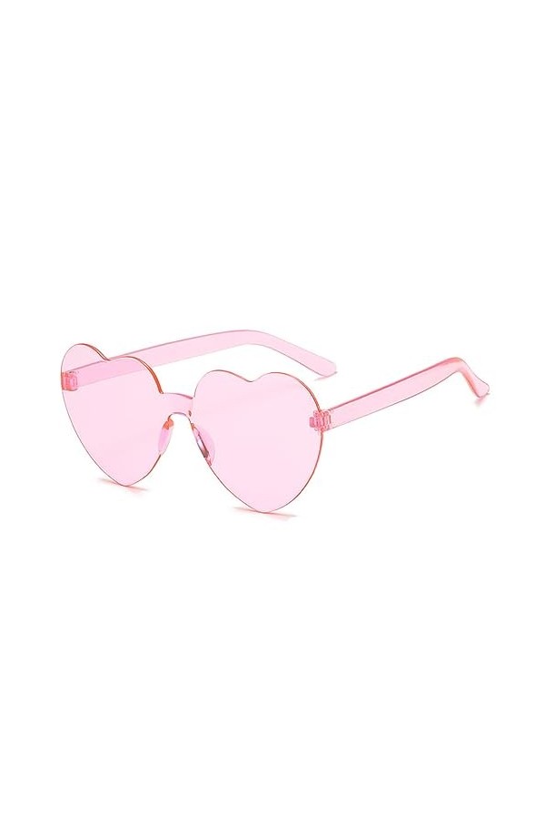 JITNGA 1 Pièce Lunettes De Soleil Hippie En Forme De Cœur Sans Monture Candy Lunettes De Soleil Transparentes Rétro Hippie Co