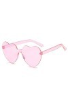 JITNGA 1 Pièce Lunettes De Soleil Hippie En Forme De Cœur Sans Monture Candy Lunettes De Soleil Transparentes Rétro Hippie Co