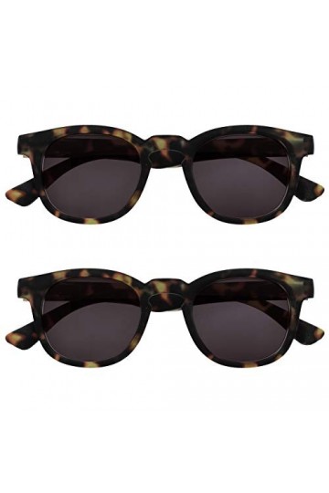 OPULIZE Bay Pack 2 En Miroir Épais Rond Hommes Femmes Écaille De Tortue Vert Mat Lecteurs Soleil Lunettes De Lecture SS97-6 +