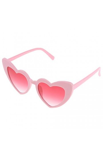 SDENSHI Lunettes de Soleil Rétro En Forme de Coeur pour Femmes Lunettes Mignonnes Déguisements Party Black - Rose, comme décr