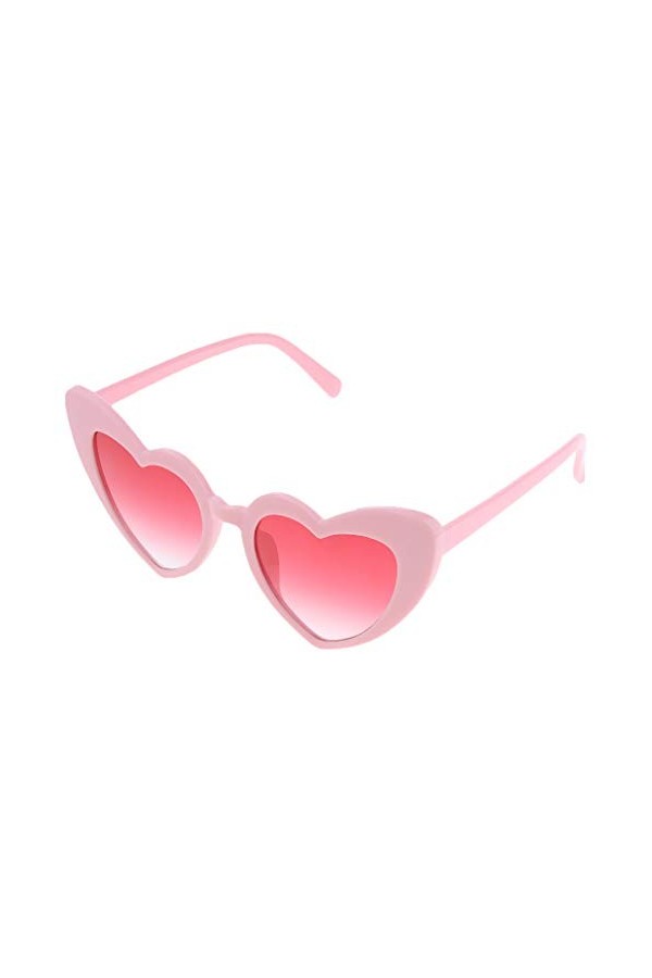 SDENSHI Lunettes de Soleil Rétro En Forme de Coeur pour Femmes Lunettes Mignonnes Déguisements Party Black - Rose, comme décr