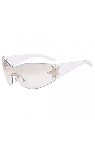 OIUHJN Y2K Wraparound Lunettes de soleil tendance hommes femmes Star Wrap Around Lunettes de soleil Cyclisme Lunettes de sole