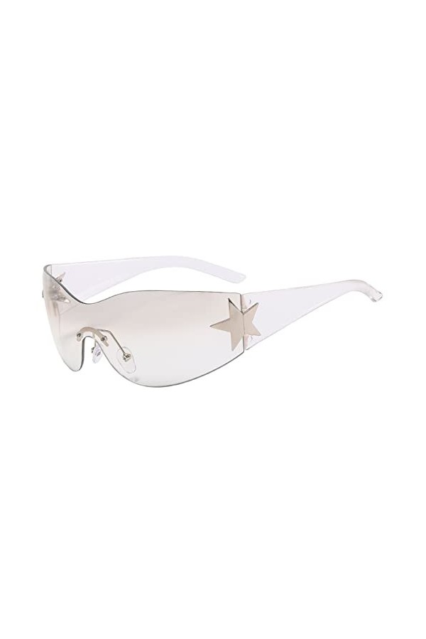OIUHJN Y2K Wraparound Lunettes de soleil tendance hommes femmes Star Wrap Around Lunettes de soleil Cyclisme Lunettes de sole