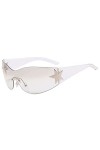 OIUHJN Y2K Wraparound Lunettes de soleil tendance hommes femmes Star Wrap Around Lunettes de soleil Cyclisme Lunettes de sole