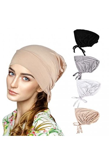 Nizirioo 4 Pièces Bonnet Hijab, Hijab Femme Musulmane, Islamique Musulman Hijab, Musulmanes Cheveux Sortie Casquette De Perte