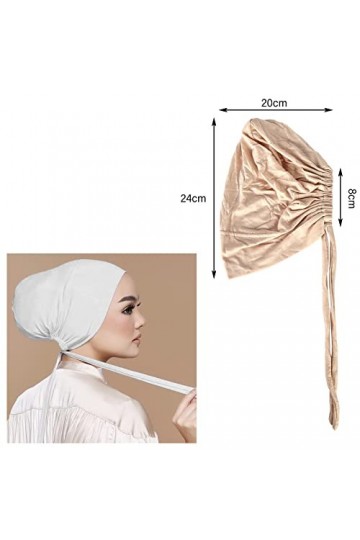Nizirioo 4 Pièces Bonnet Hijab, Hijab Femme Musulmane, Islamique Musulman Hijab, Musulmanes Cheveux Sortie Casquette De Perte