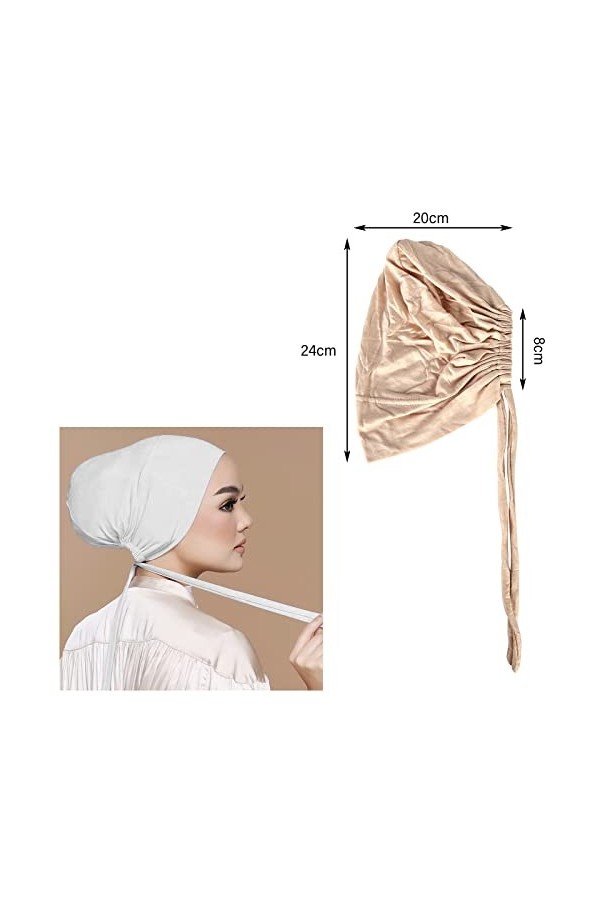 Nizirioo 4 Pièces Bonnet Hijab, Hijab Femme Musulmane, Islamique Musulman Hijab, Musulmanes Cheveux Sortie Casquette De Perte