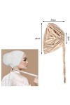 Nizirioo 4 Pièces Bonnet Hijab, Hijab Femme Musulmane, Islamique Musulman Hijab, Musulmanes Cheveux Sortie Casquette De Perte