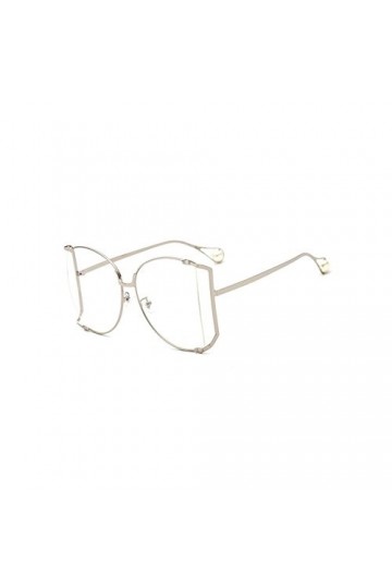 Lubier 1 pièce Femme Perle de Grand Cadre Lunettes de Soleil Lunettes de Soleil pour Femme coloré en métal ajouré dans Toute 