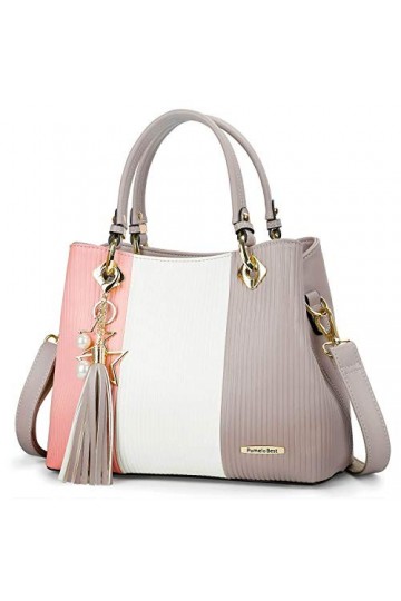 Sac à Main Femme Sac Bandoulière Femme Cabas Sac Dépaule Sac Fourre-Tout Sac de cours PU Cuir frange avec bandoulière ajusta