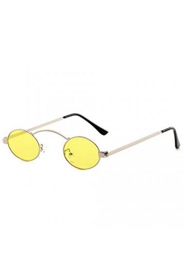 Carriere Petites Lunettes De Soleil Ovales Femmes Métal Rétro Cadre Vintage Rond Lunettes De Soleil Femme Uv 400 Argent + Ja