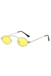 Carriere Petites Lunettes De Soleil Ovales Femmes Métal Rétro Cadre Vintage Rond Lunettes De Soleil Femme Uv 400 Argent + Ja