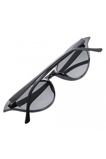 QUR Petites Lunettes de soleil de loeil de chat de mode des femmes Lunettes de soleil doeil de chat retro leopard noir pour