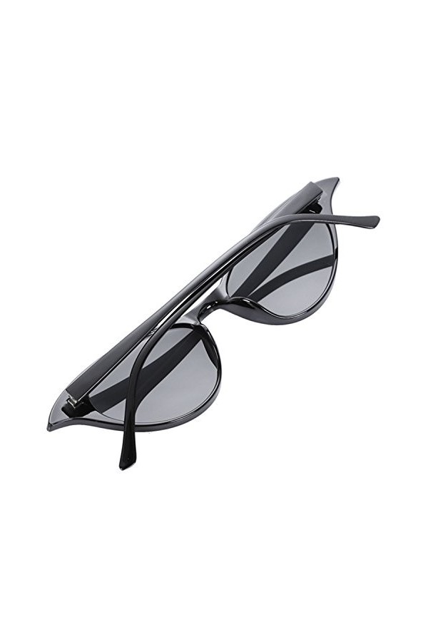 QUR Petites Lunettes de soleil de loeil de chat de mode des femmes Lunettes de soleil doeil de chat retro leopard noir pour