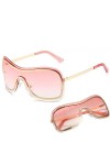 YJYQ Lunettes de soleil sport,Lunettes de soleil surdimensionnées pour femmes | Lunettes de soleil enveloppantes portables, l
