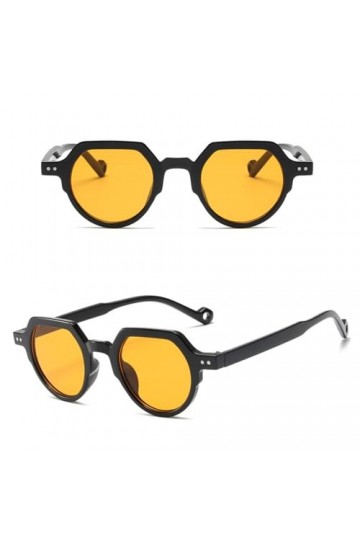 Lunettes de soleil tendance coréennes avec protection UV et monture polygonale ultralégère pour homme et femme, Tranches oran