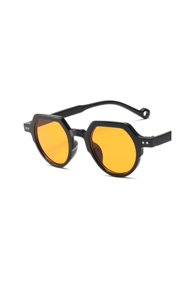 Lunettes de soleil tendance coréennes avec protection UV et monture polygonale ultralégère pour homme et femme, Tranches oran