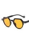 Lunettes de soleil tendance coréennes avec protection UV et monture polygonale ultralégère pour homme et femme, Tranches oran