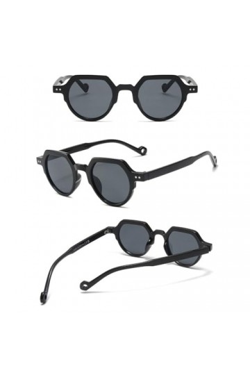 Lunettes de soleil tendance coréennes avec protection UV et monture polygonale ultralégère pour homme et femme, Flocons gris 