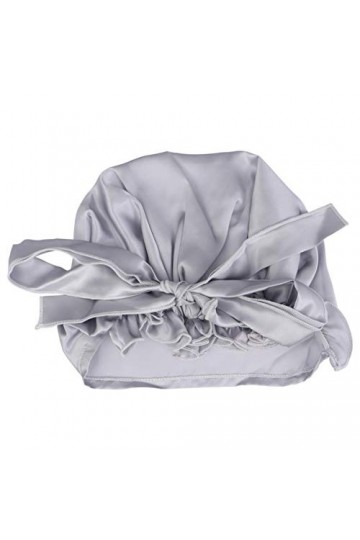 HEALLILY 1Pc Bonnet de Couchage en Soie Bowknot Soie Doux Dormir Bonnet de Nuit Mûrier Soie Bonnet de Nuit pour Femmes Filles