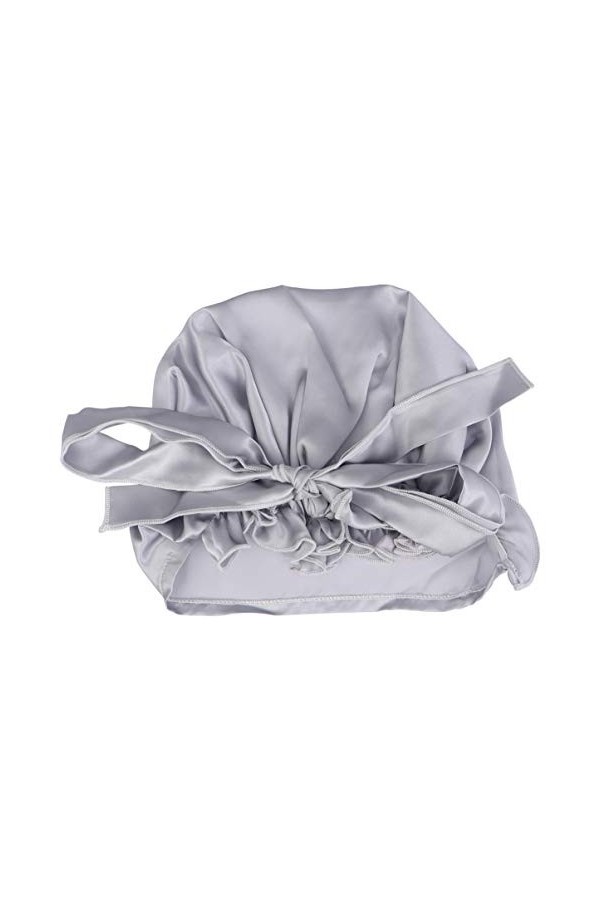 HEALLILY 1Pc Bonnet de Couchage en Soie Bowknot Soie Doux Dormir Bonnet de Nuit Mûrier Soie Bonnet de Nuit pour Femmes Filles