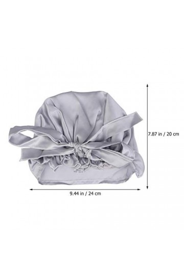 HEALLILY 1Pc Bonnet de Couchage en Soie Bowknot Soie Doux Dormir Bonnet de Nuit Mûrier Soie Bonnet de Nuit pour Femmes Filles