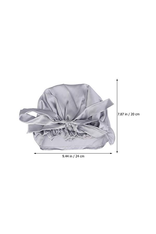 HEALLILY 1Pc Bonnet de Couchage en Soie Bowknot Soie Doux Dormir Bonnet de Nuit Mûrier Soie Bonnet de Nuit pour Femmes Filles