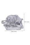HEALLILY 1Pc Bonnet de Couchage en Soie Bowknot Soie Doux Dormir Bonnet de Nuit Mûrier Soie Bonnet de Nuit pour Femmes Filles