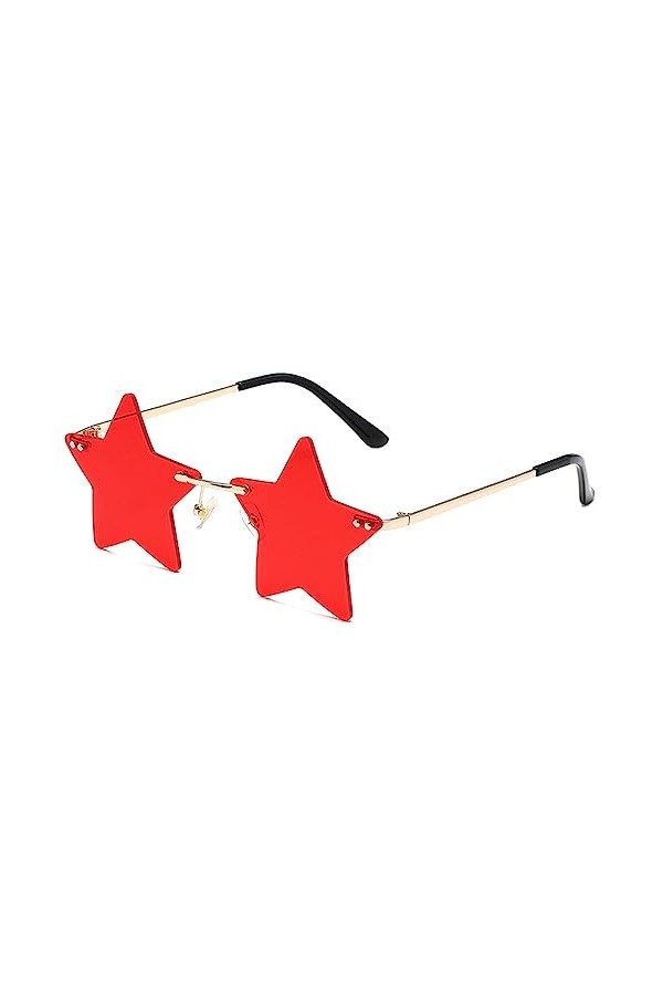 Frdun Lunettes de soleil légères en forme de pentagramme pour femmes et filles, lunettes de soleil rétro fantaisie, pour fête